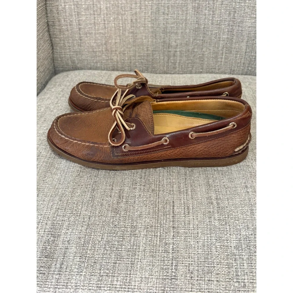 Sperry Gold Cup Authentic  Brown Leather Boat Shoes Classic Deck 10.5